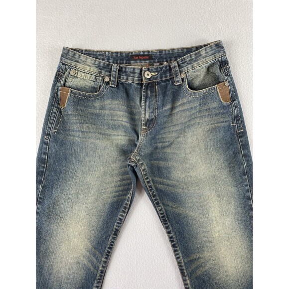 True Republic Jeans 37x30 Blue Loose Relaxed Embroidery Grunge Tag 38x32 - Picture 3 of 14
